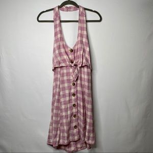 UO Plaid Halter Dress